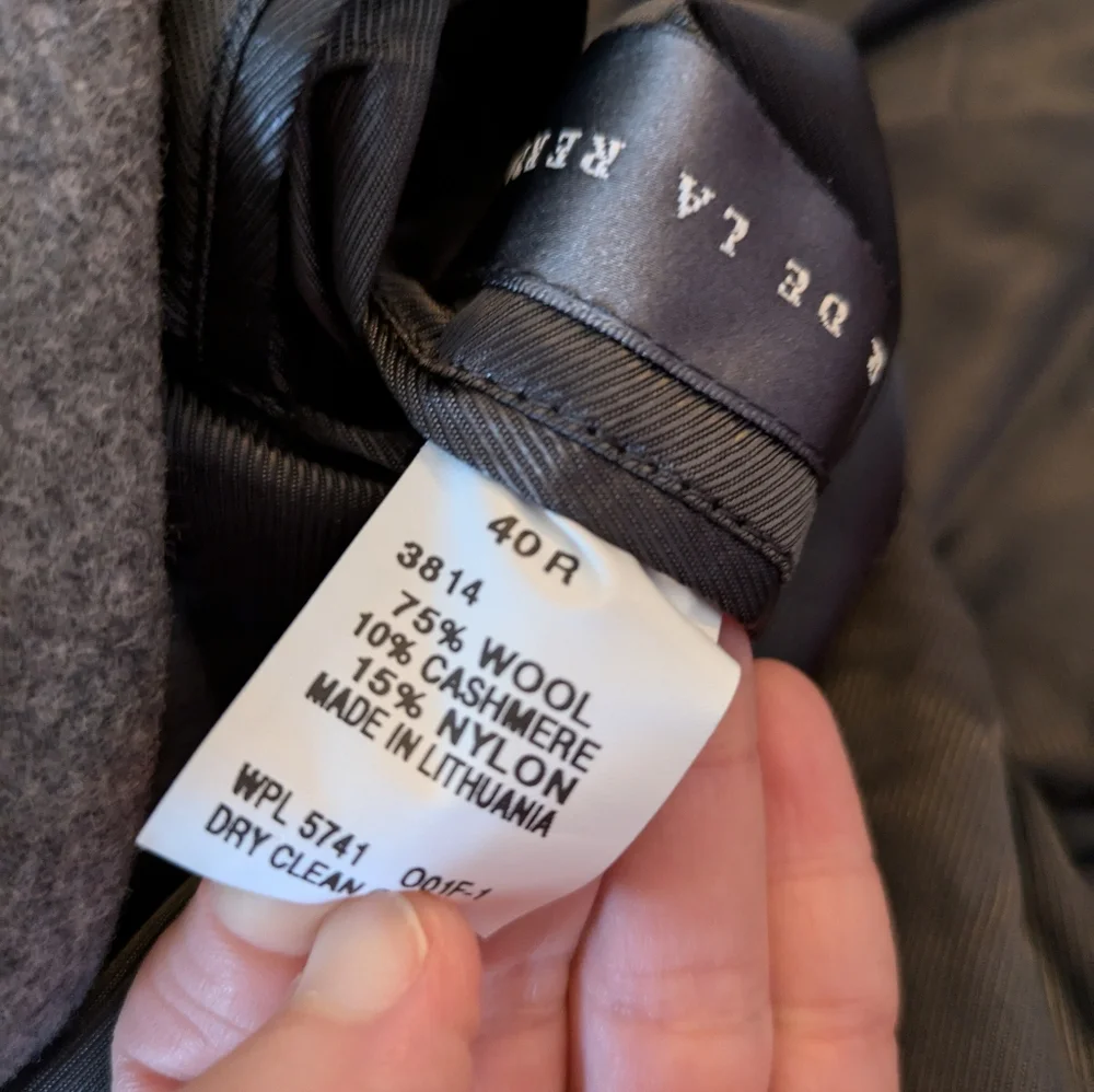 OSCAR DE LA RENTA Blazer Size 40 Regular Wool Cashmere‎ Gray 2 ButtonsMeasureme